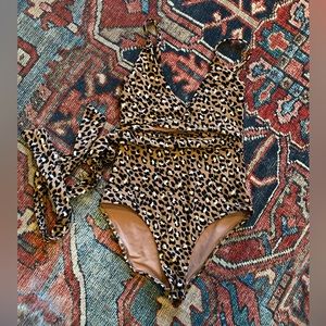 Cheetah print wrap one piece